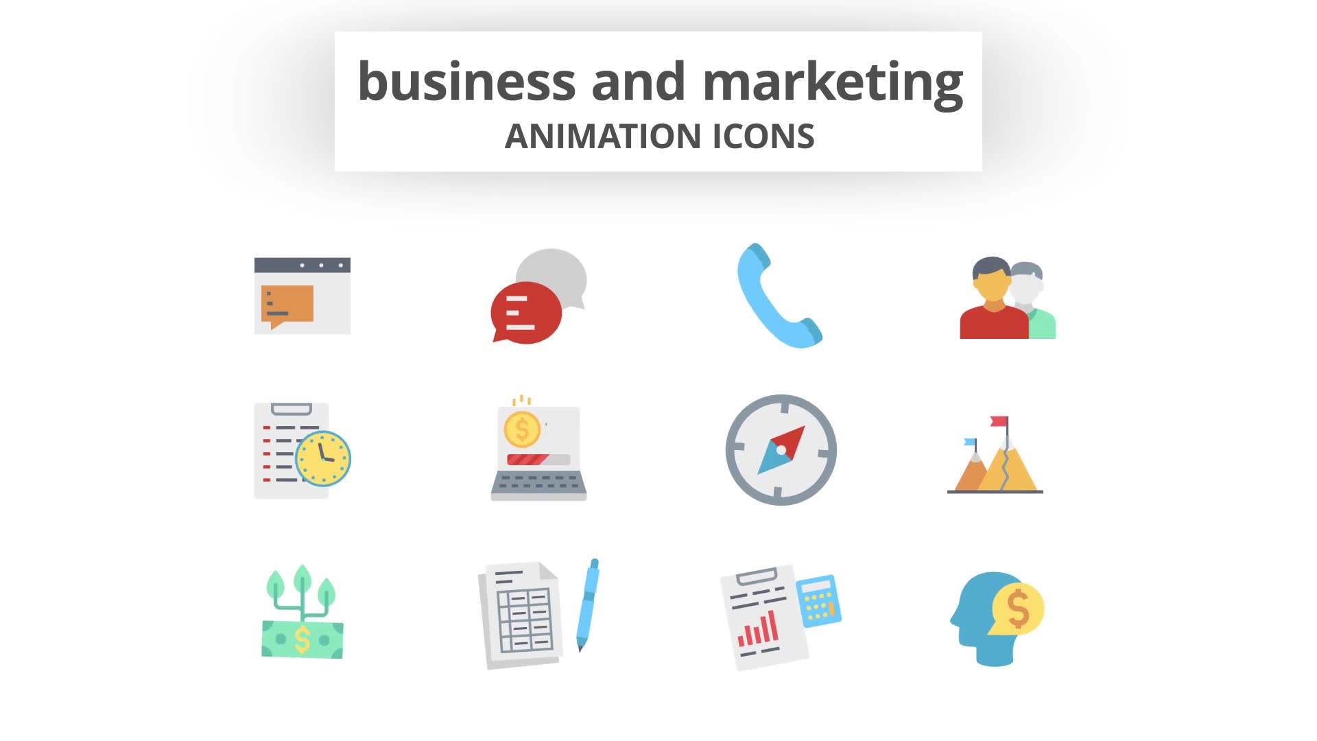 Business and Marketing Animation Icons Videohive 26634384 After Effects Image 9