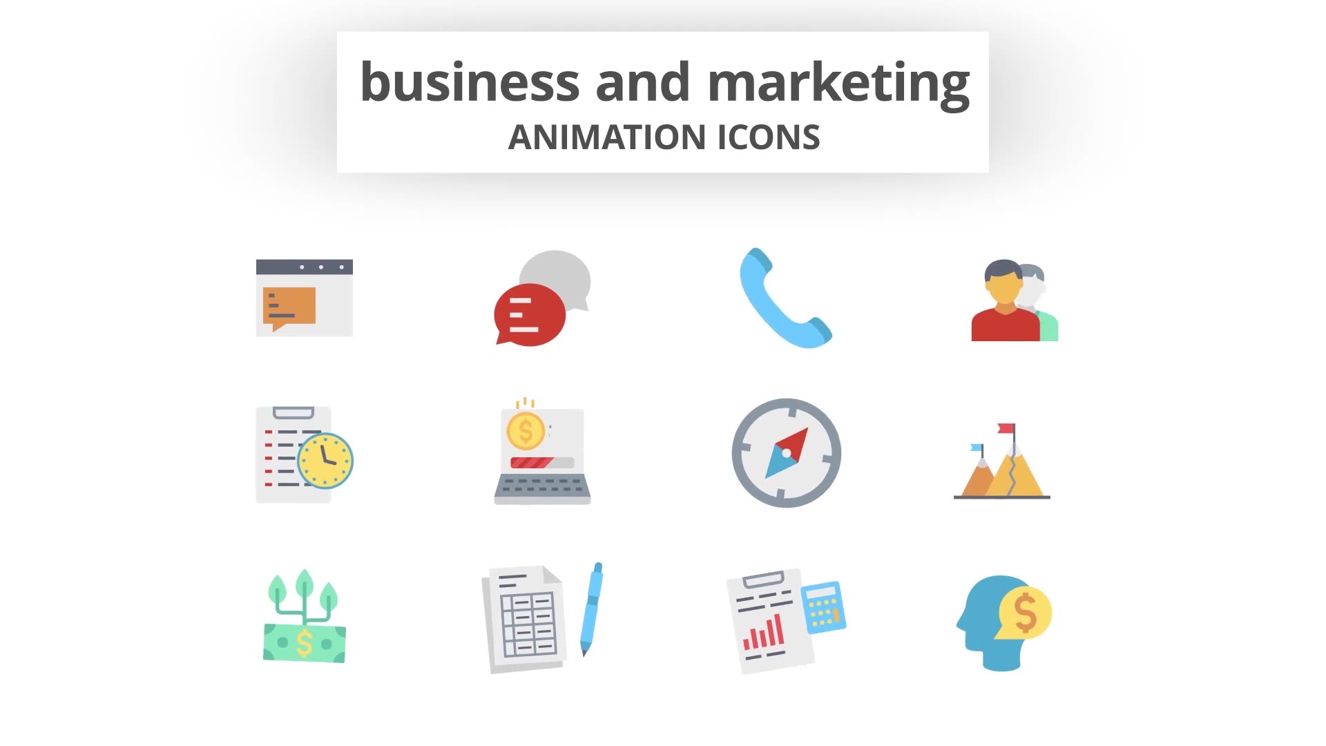 Business and Marketing Animation Icons (MOGRT) Videohive 26755619 Premiere Pro Image 9