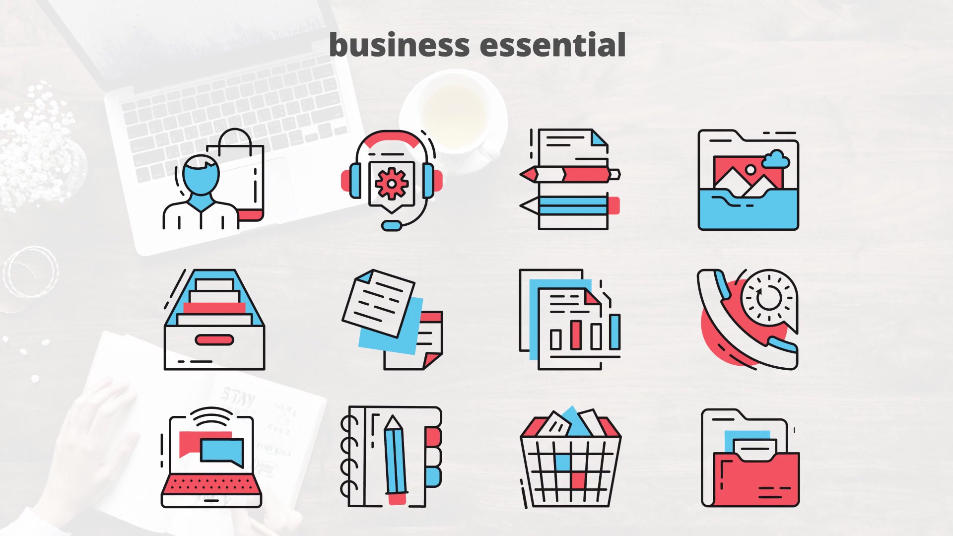 Business Essential Thin Line Icons - Download Videohive 23454667