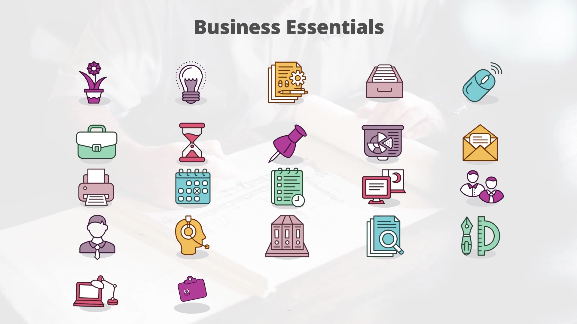 Business Essentials Flat Animation Icons - Download Videohive 23381202
