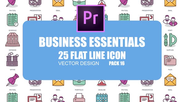 Business Essentials – Flat Animation Icons (MOGRT) - 23662294 Videohive Download
