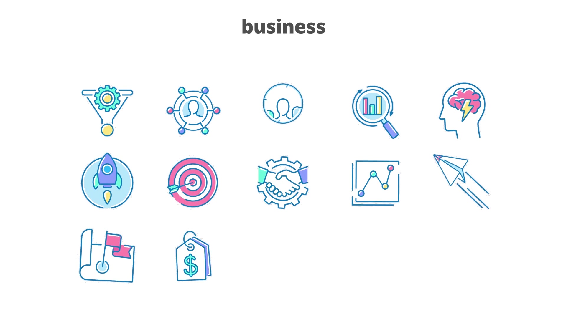 Business Filled Outline Animated Icons Videohive 26929919 After Effects Image 6