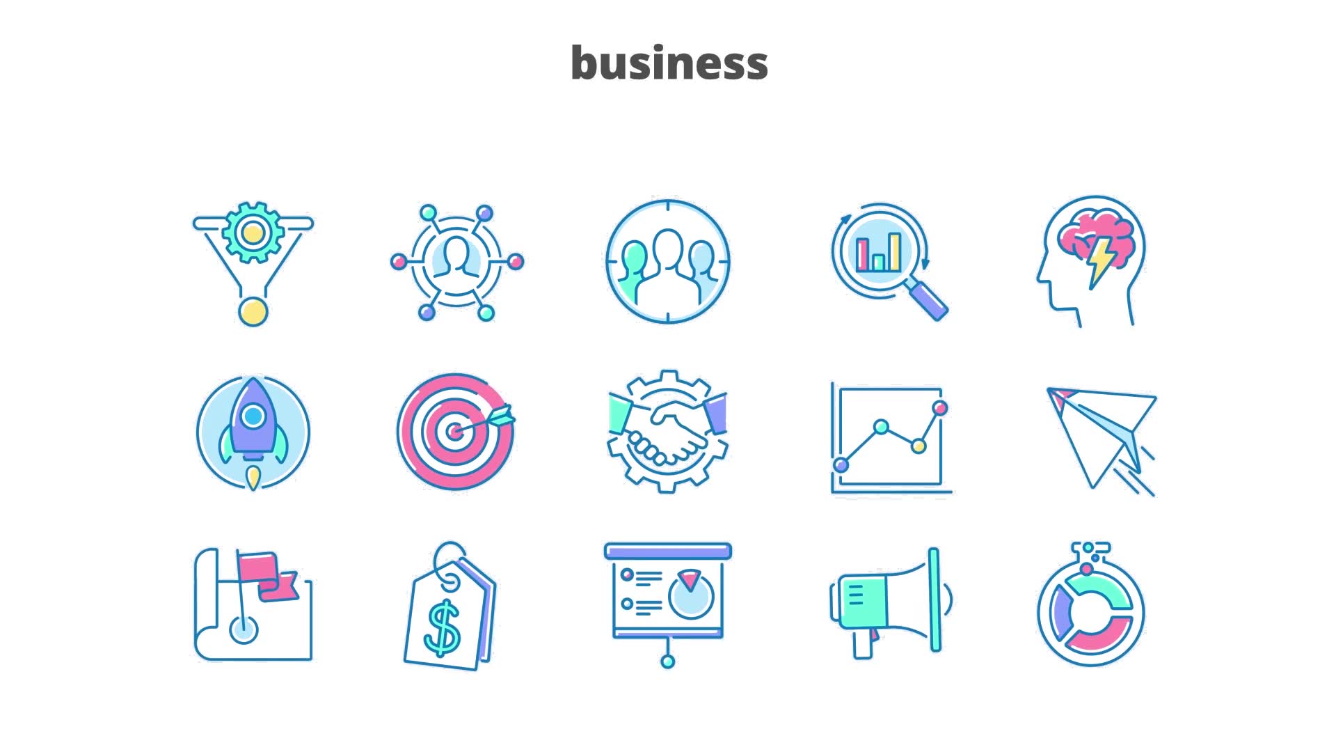 Business Filled Outline Animated Icons Videohive 26929919 After Effects Image 9
