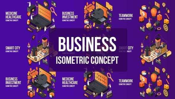Business Investment Isometric Concept - Videohive 25076833 Download