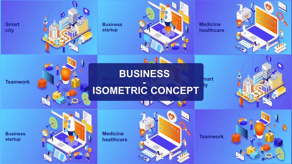 Business Isometric Concept - Videohive Download 23623967
