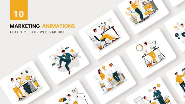 Business Maketing Animations Flat Concept - Download Videohive 37660010