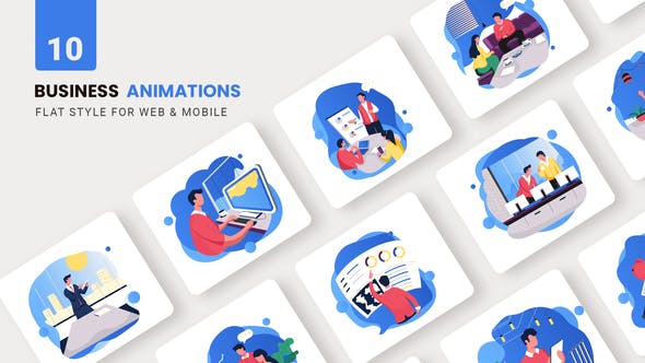 Business Maketing Animations Flat Concept - Videohive Download 37135878