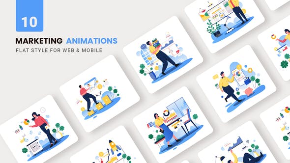 Business Maketing Animations Flat Concept - Videohive Download 38247074