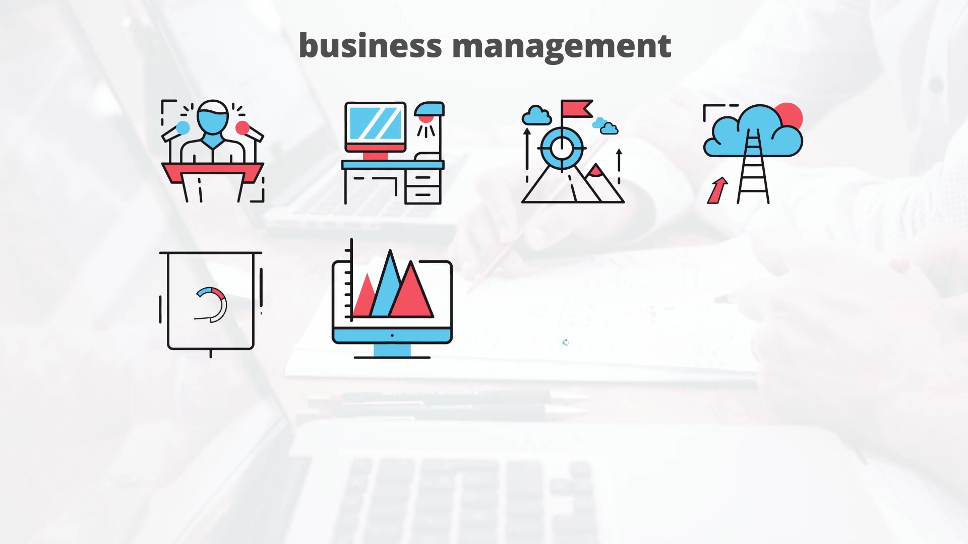 Business Managment – Thin Line Icons - Download Videohive 23454853