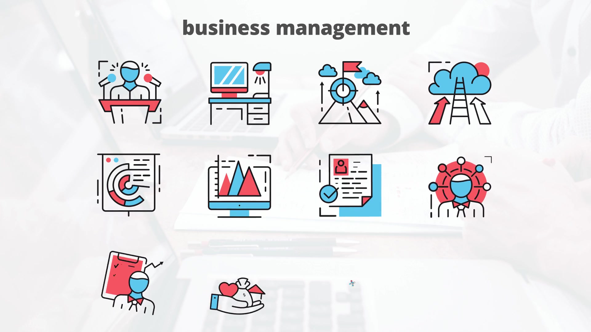 Business Managment – Thin Line Icons - Download Videohive 23454853