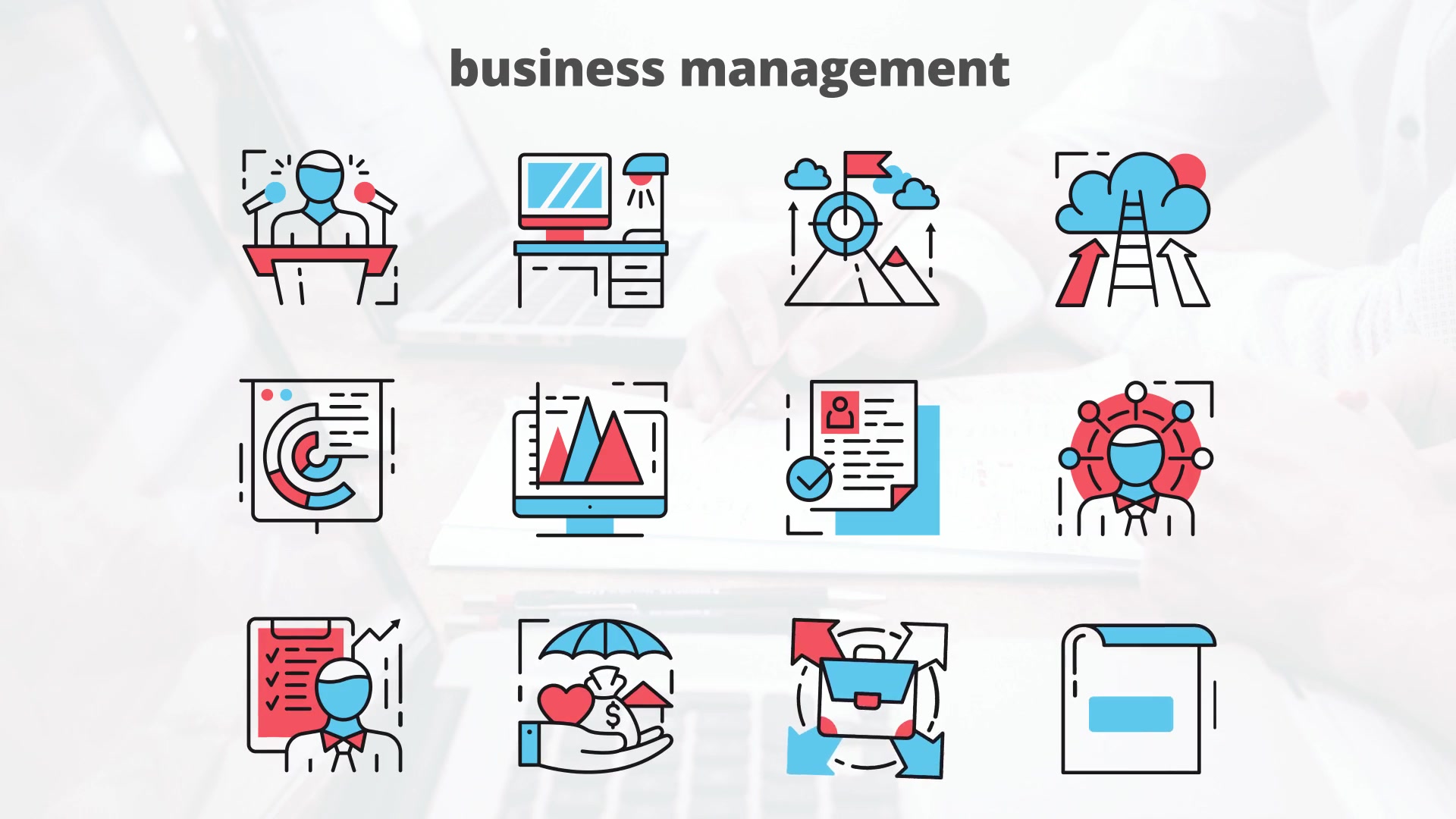 Business Managment – Thin Line Icons - Download Videohive 23454853