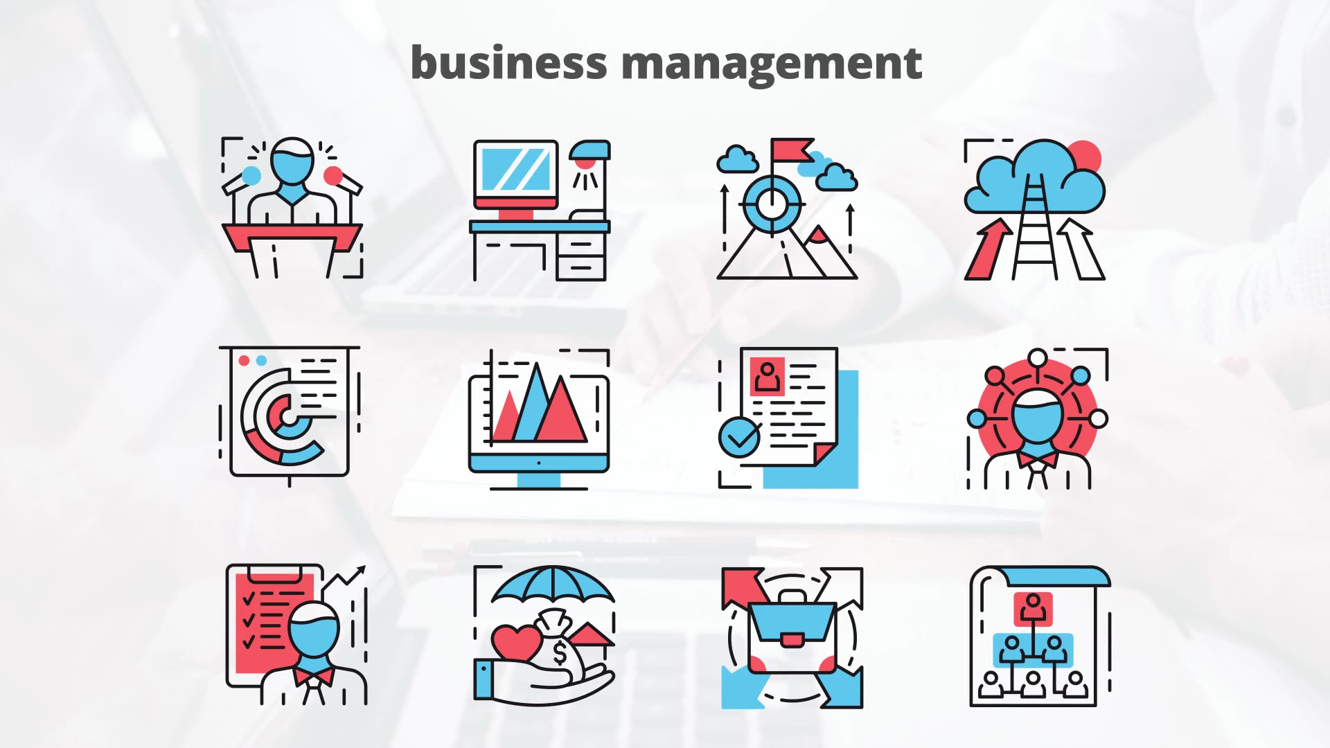 Business Managment – Thin Line Icons - Download Videohive 23454853