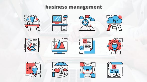 Business Managment – Thin Line Icons - Download Videohive 23454853