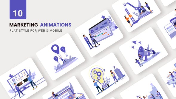 Business Marketing Animations Flat Concept - Download 39424089 Videohive