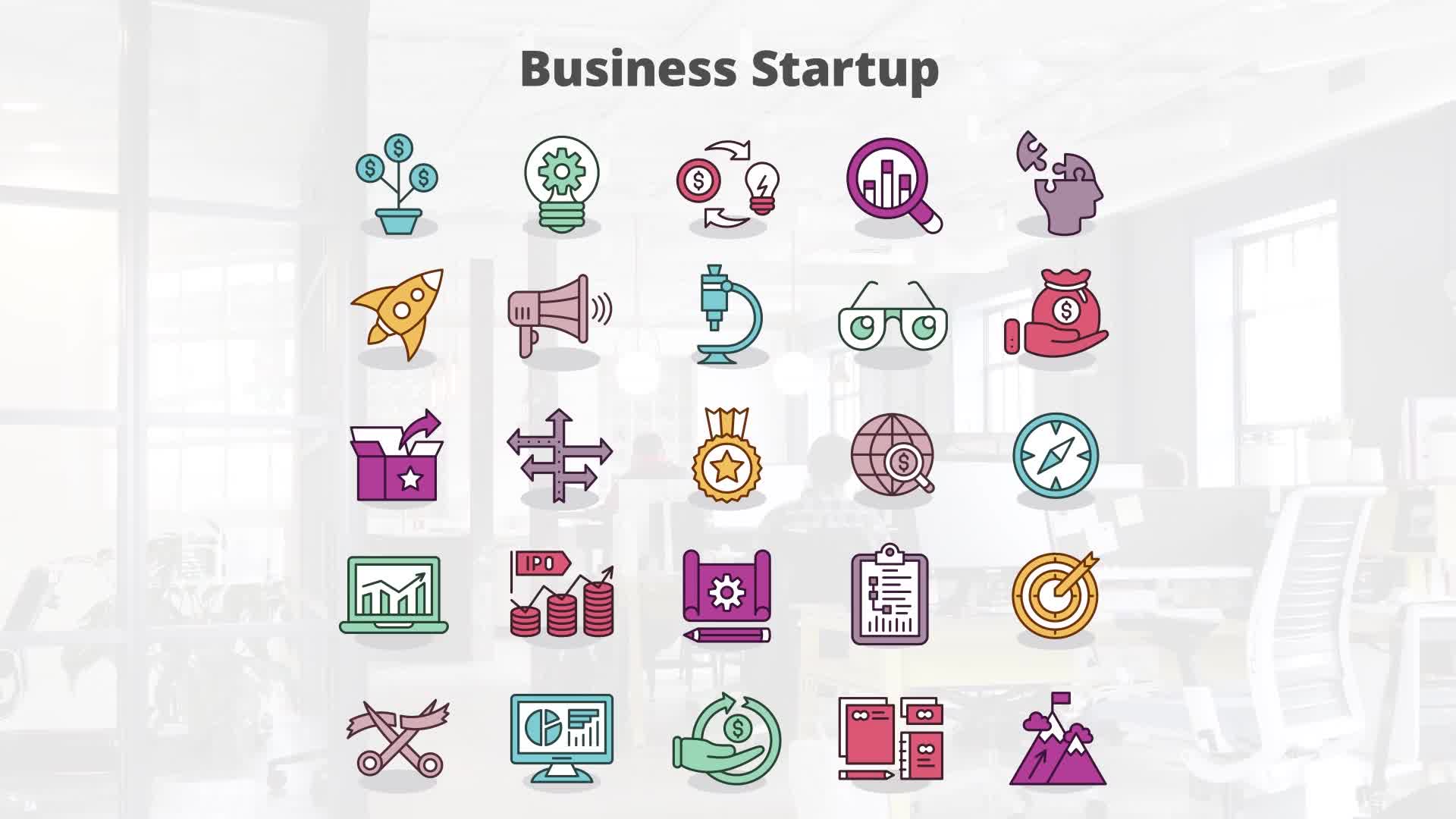 Business Startup Flat Animation Icons - Download Videohive 23381216