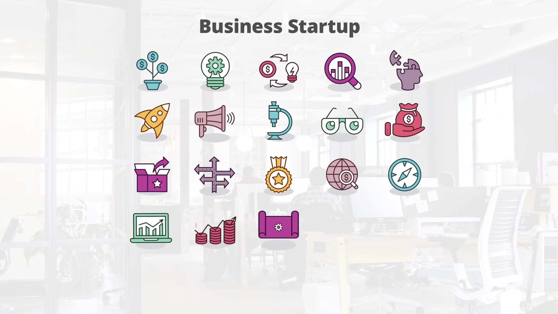 Business Startup Flat Animation Icons - Download Videohive 23381216