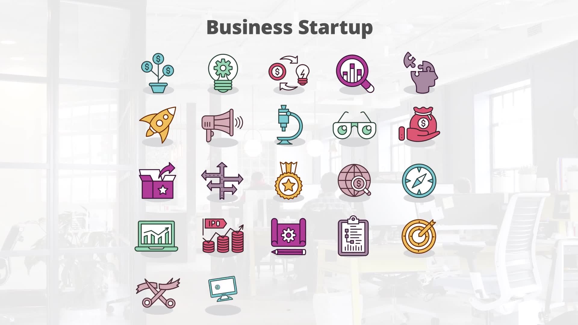 Business Startup Flat Animation Icons - Download Videohive 23381216