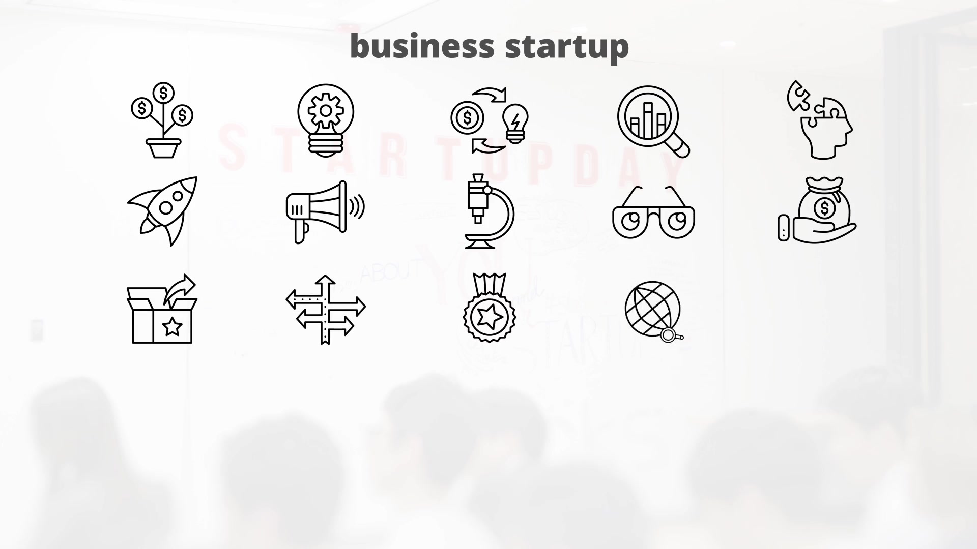 Business Startup – Thin Line Icons Videohive 23595929 After Effects Image 6