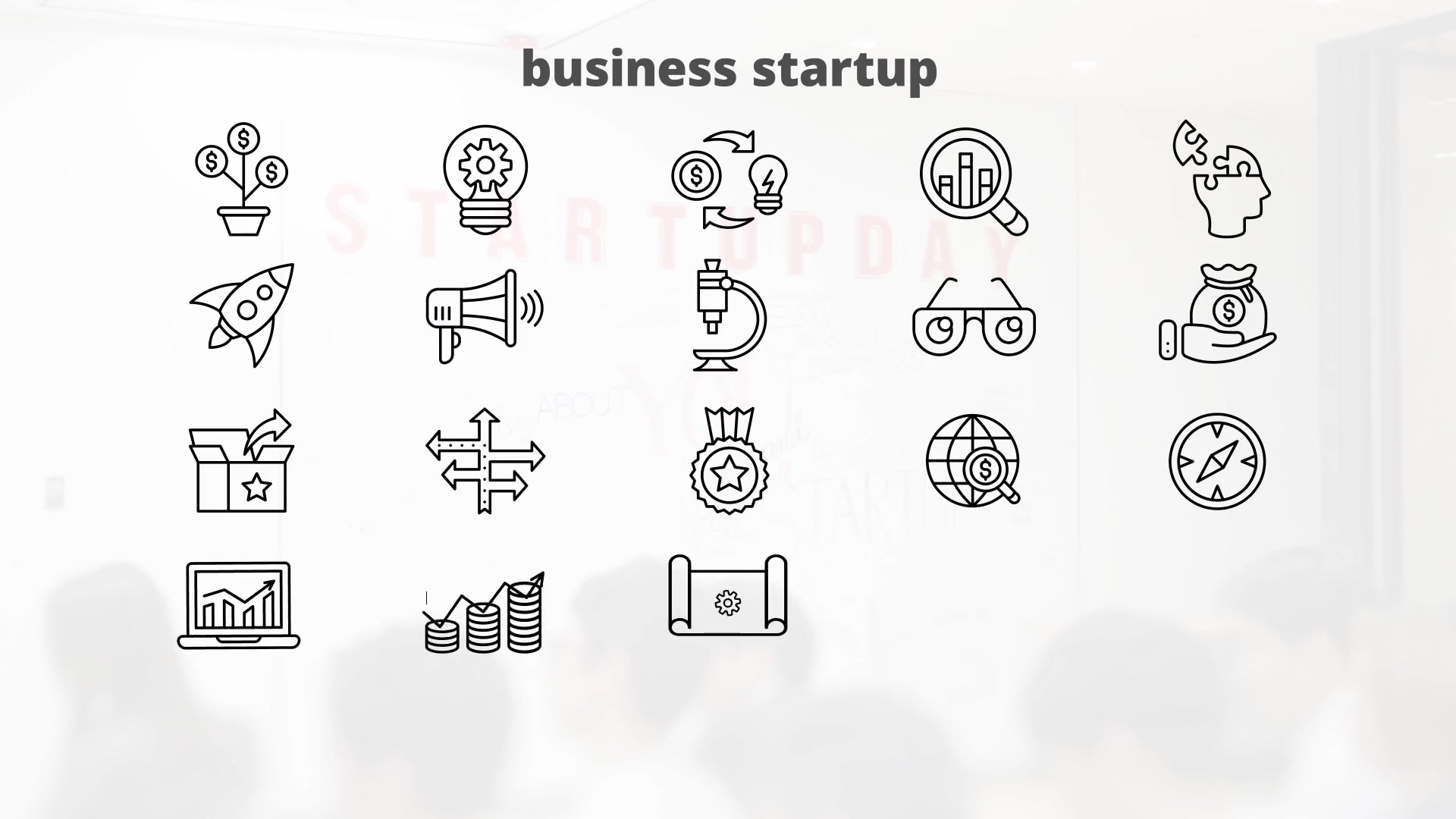 Business Startup – Thin Line Icons Videohive 23595929 After Effects Image 7