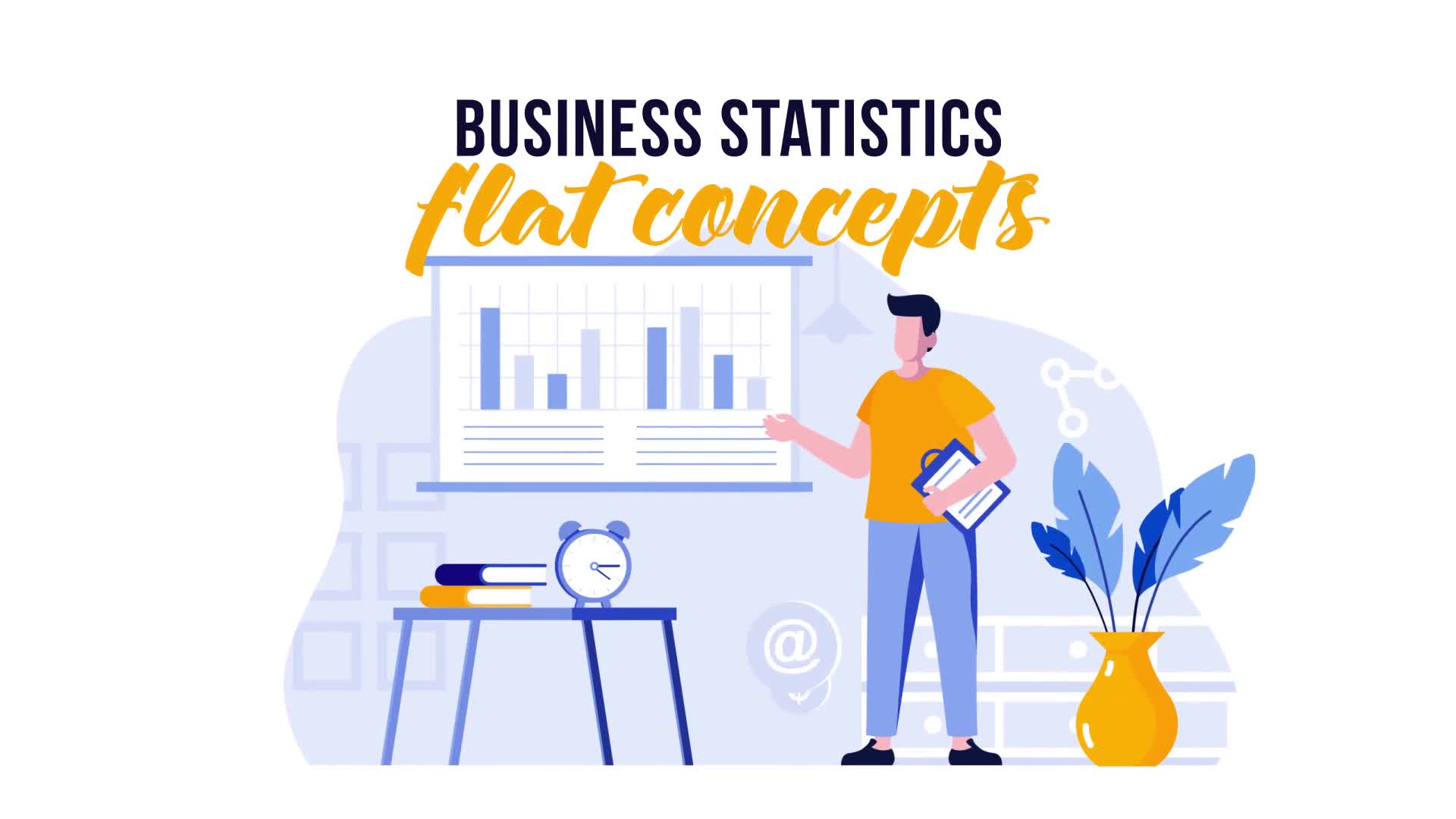 Business statistics Flat concept Videohive 29800492 After Effects Image 1