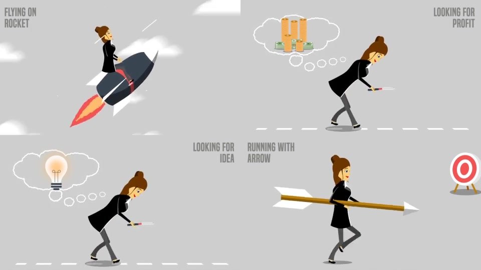 Business Woman Doing Things Animation - Download Videohive 19853611