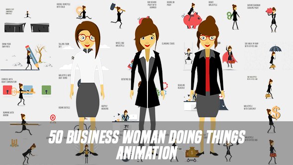 Business Woman Doing Things Animation - Download Videohive 19853611