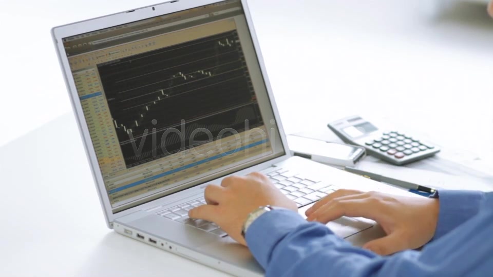 Businessman Checking Stock Market At His Laptop  Videohive 4356192 Stock Footage Image 8
