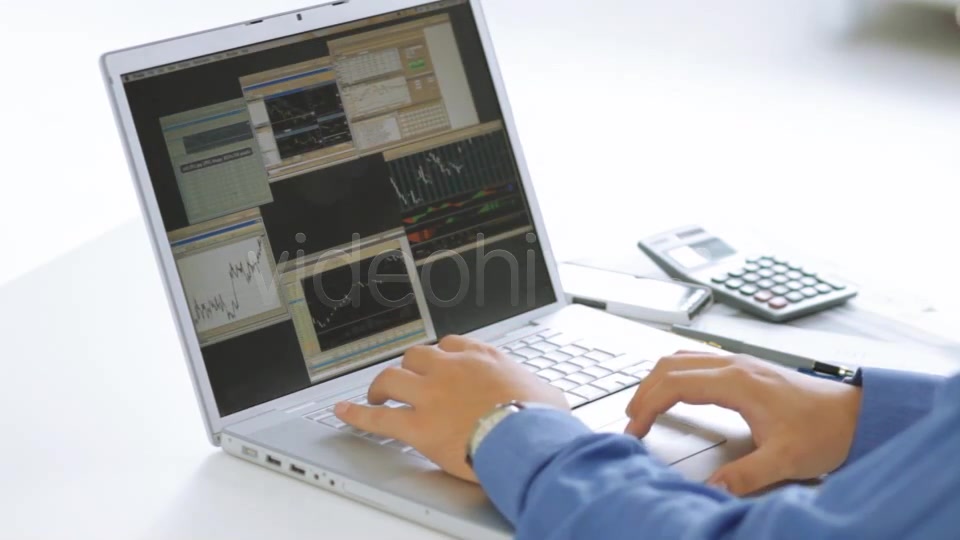 Businessman Checking Stock Market At His Laptop  Videohive 4356192 Stock Footage Image 9