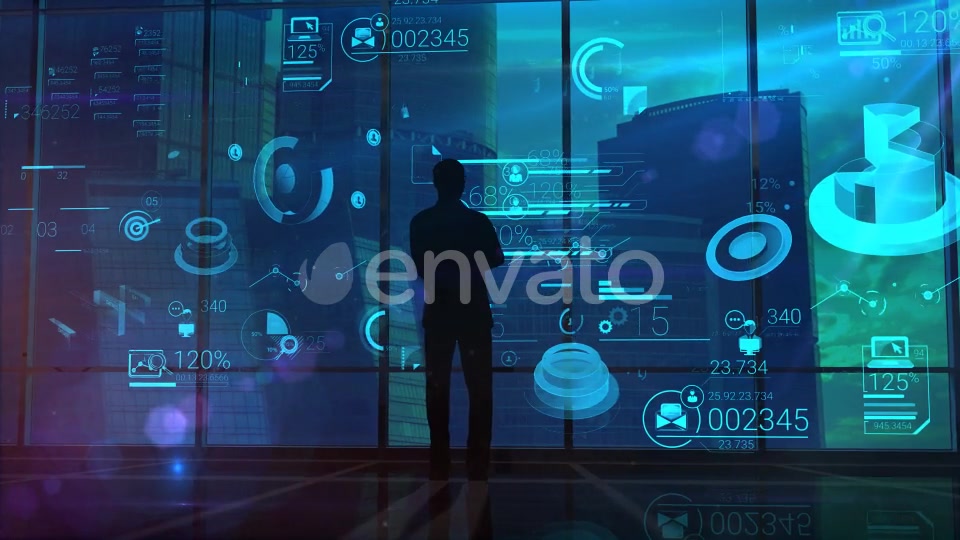 Businessman On The Background Of Infographics - Download Videohive 21985910