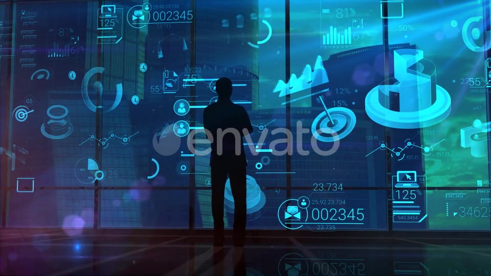 Businessman On The Background Of Infographics - Download Videohive 21985910