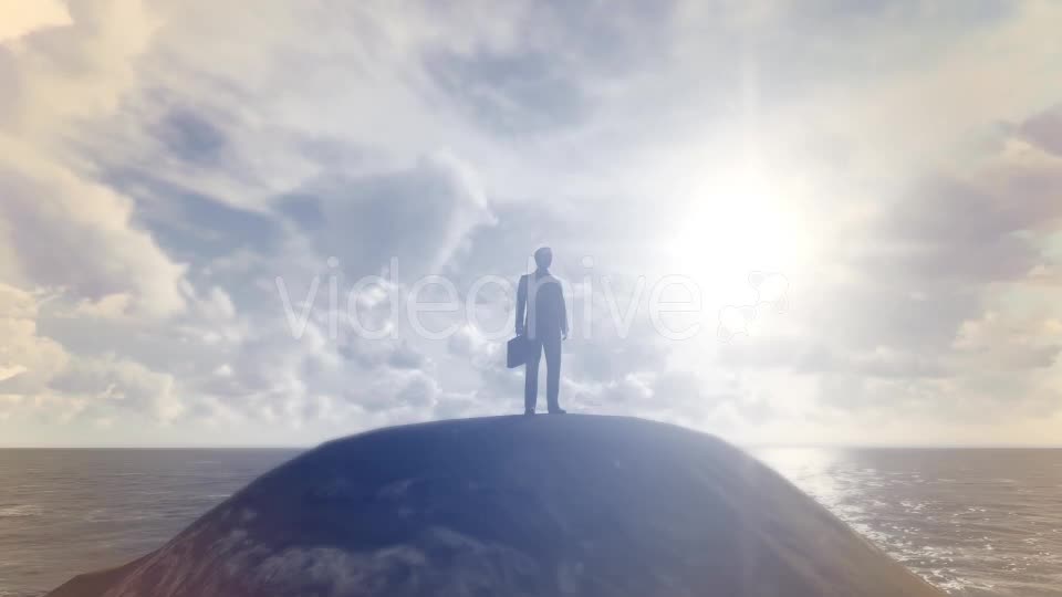 Businessman Standing On The Hill With Ocean Background - Download Videohive 19438660