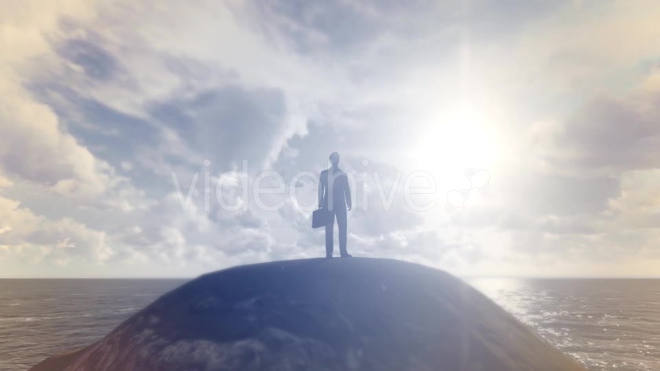 Businessman Standing On The Hill With Ocean Background - Download Videohive 19438660