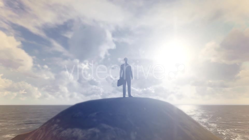 Businessman Standing On The Hill With Ocean Background - Download Videohive 19438660