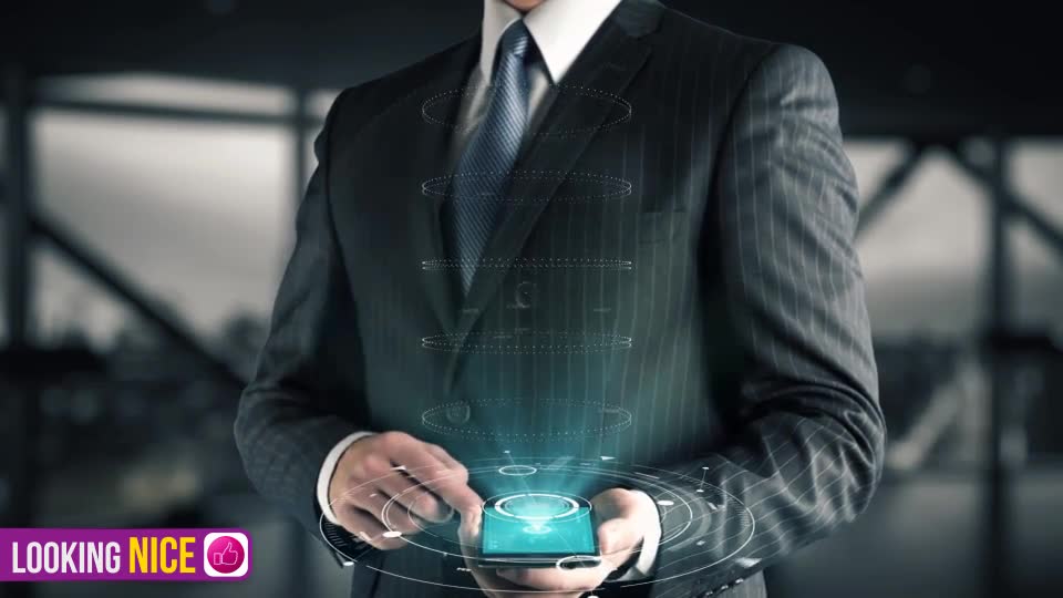 Businessman with Hologram Phone Videohive 21612818 After Effects Image 2
