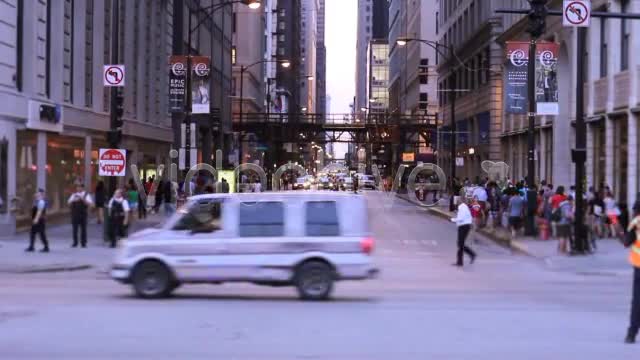 Busy Street In Downtown City Of Chicago  Videohive 2702455 Stock Footage Image 1