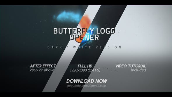 Butterfly Logo Opener l Elegant Logo Opener l Flipping Wings Logo Opener - Download 25587488 Videohive
