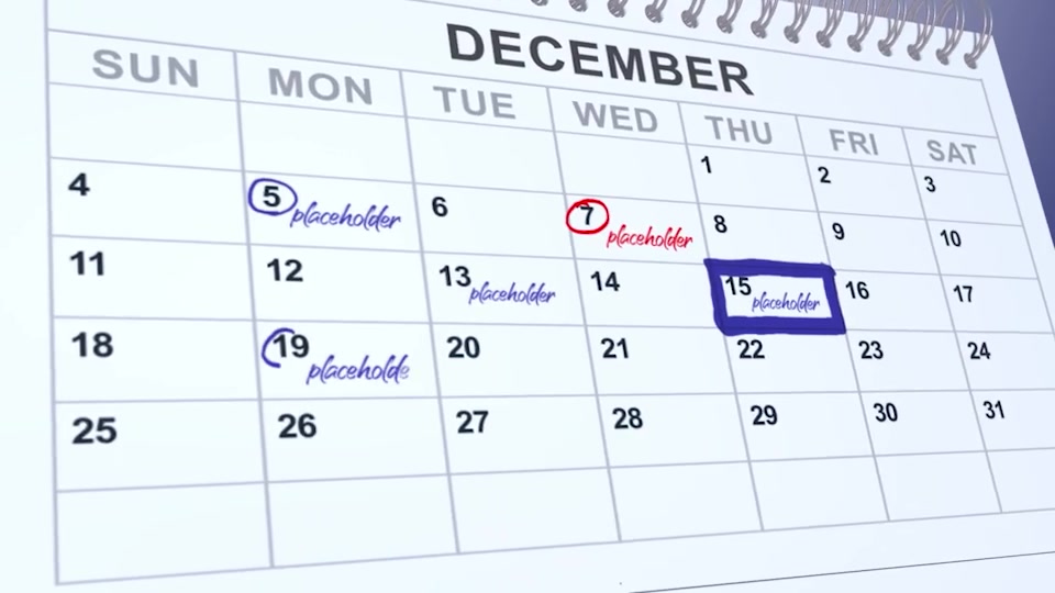 Calendar Element 3D Videohive 37075474 After Effects Image 11