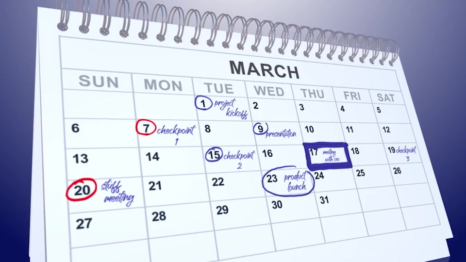 Calendar Element 3D Videohive 37075474 After Effects Image 3