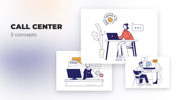 Call center Flat concepts - Videohive Download 39472492