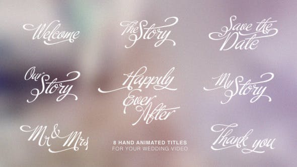 Calligraphic Wedding Title Set - Videohive 7894292 Download