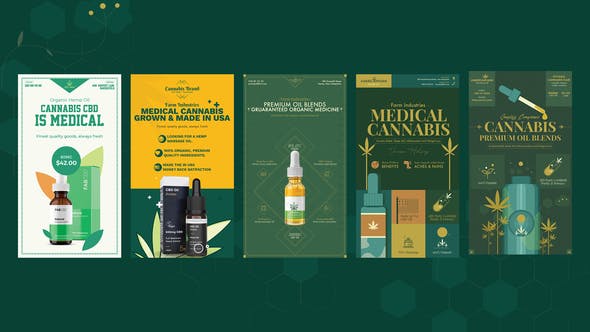 Cannabis Hemp Oil Products Instagram Sotires - Videohive Download 32680512