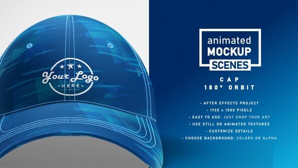 Cap Mockup Template 180º Orbit Animated Mockup SCENES - Download 33451237 Videohive