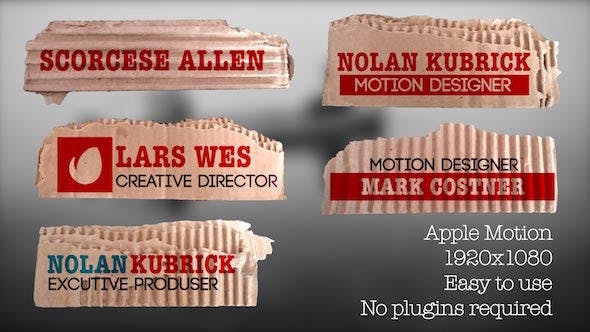 Cardboard Lower Thirds - Videohive 16150559 Download