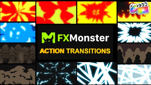 Cartoon Action Transitions | FCPX - Download 26033336 Videohive