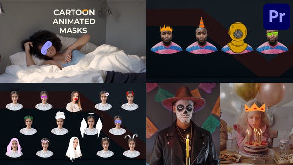 Cartoon Animated Masks for Premiere Pro - Videohive Download 39696854