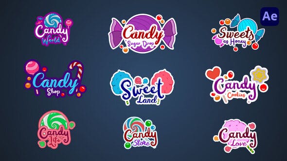 Cartoon Candy Text Animations [After Effects] - Videohive Download 38693089