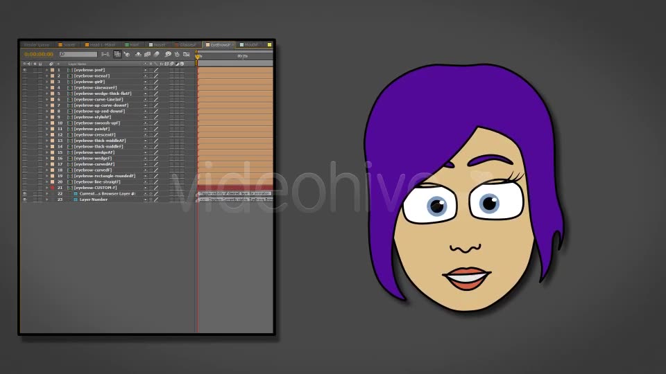 Cartoon Character Creator / Animator (Female Head) - Download Videohive 4990353