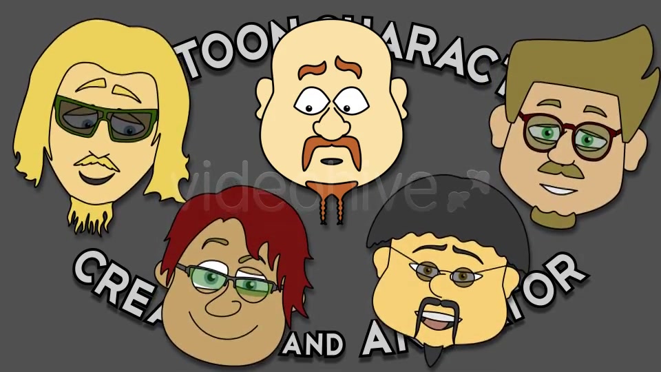 Cartoon Character Creator / Animator (Male Heads) - Download Videohive 4158500