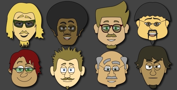 Cartoon Character Creator / Animator (Male Heads) - Download Videohive 4158500