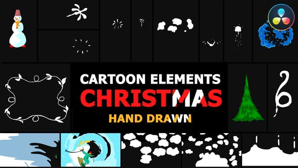 Cartoon Christmas Elements And Transitions | DaVinci Resolve - Download 34806498 Videohive
